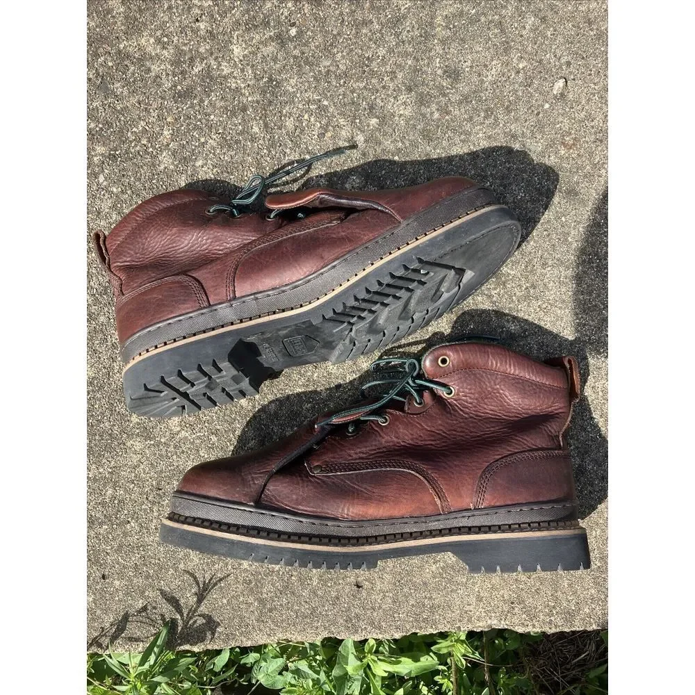 Lehigh Unisex Safety‎ Work Boots Steel Toe Brown Leather Metguard Size 15w